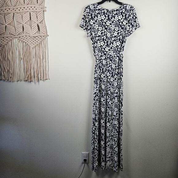 Eliza J V-neck Faux Wrap Floral Maxi Dress Size Top Size 10 Stretch Vacation - Picture 6 of 7